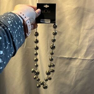 nOir Jewelry Metallic Bead Necklace